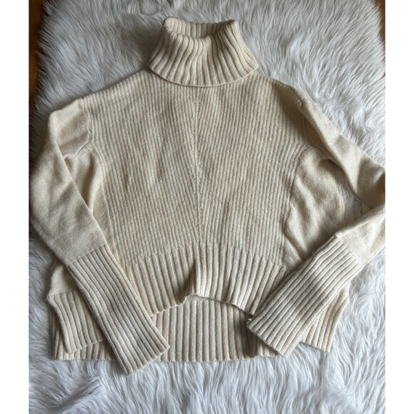 Anthropologie Moth Women’s Size M Ivory Cable Knit Hooded Sweater - Picture 2 of 7